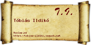 Tóbiás Ildikó névjegykártya
